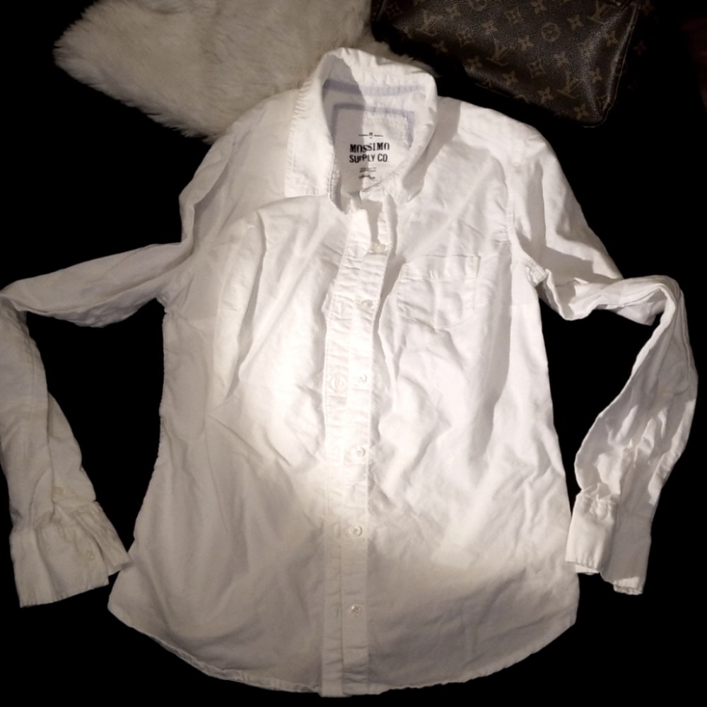 Massimo l/s white button-down